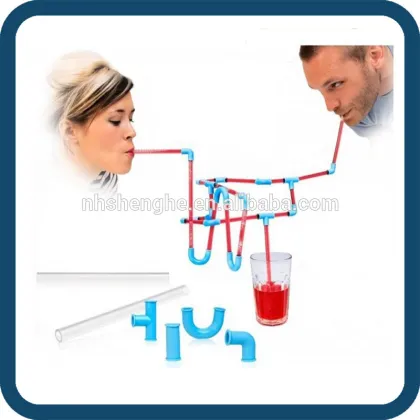 Plastic Connectable Drinking Straws Lime DIY Drinking Straw Funny Straws