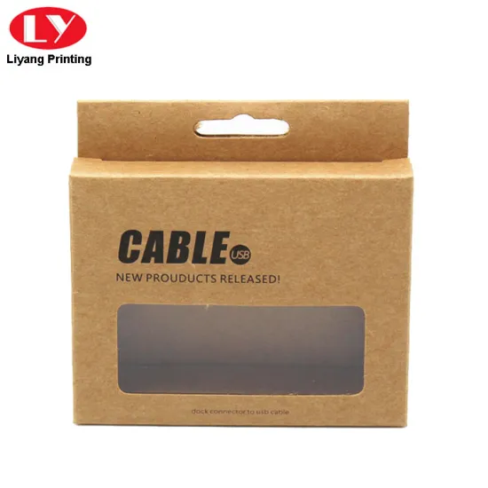 Custom Kraft Paper Hanging Box with Clear Window