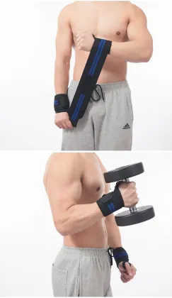 Custom Weight Lifting Wrist Wraps Support Gym Wristbands with Thumb