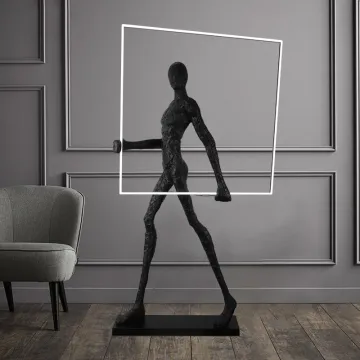 LED Resin Floor Lamp: Human Body Sculpture for Living Room & Hotel Decoration