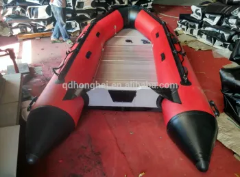 3.8m Inflatable Red Boat With Aluminum Floor for summer sport