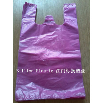 Colorful HDPE Handle T-Shirt Plastic Vest Carrier Gusset Poly Shopping Wholesale Store Grocery Bag Plastic Packing Bag