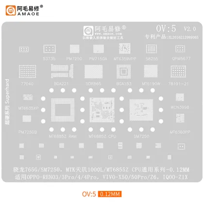 Tin-plated BGA Reballing Stencil for OPPO/VIVO Mobile Phones