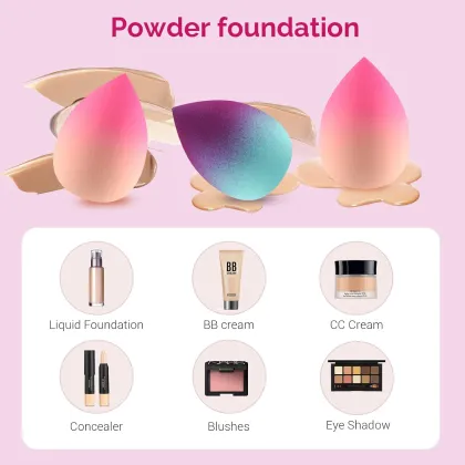 3Pcs Gradient Beauty Sponge set