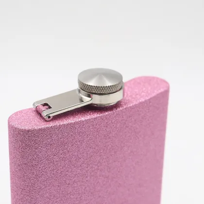 Stainless Steel Laser Engraved Pink Shine 6oz Hip Flask with 170ml Capacity