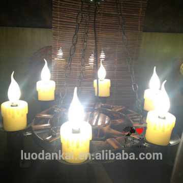 Newest resin candle shade natural bamboo special hotel lobby pendant lamp