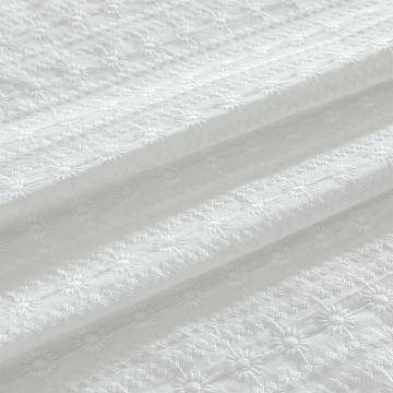 2022 Top-Selling White 100% Cotton Embroidered Fabric: Perfect for Rural Style Clothing and Accessories