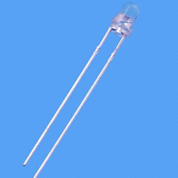 White 3mm LED with Water Clear Lens, 30°, Super Bright, RoHS-compliant