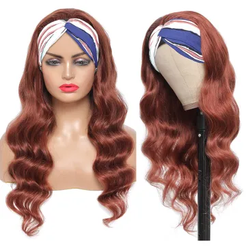 Honey Blonde Body Wave Headbands Wigs Brazilian Human Hair Wigs For Black Women  Full Machine Made Wig