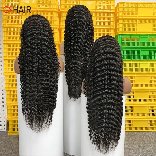 GS Cheap HD Transparent 13*4 13*6 Full Lace Front Deep Wave Glueless Virgin Brazilian Pre Pluck Human Hair Wigs