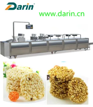 Extruded rice cereal bar compression molding machine