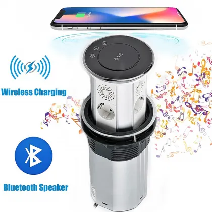 IP65 Waterproof Tmall Genie WiFi-Controlled Pop-up Power Outlet with 18W Wireless Charging and 3 Outlets
