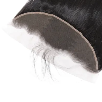 13x6 Virgin Human Hair Straight Closure with Transparent Swiss HD Lace Frontal