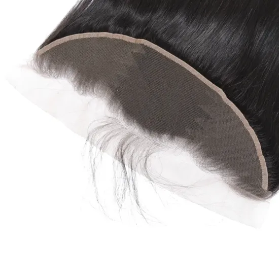 13x6 Virgin Human Hair Straight Closure with Transparent Swiss HD Lace Frontal