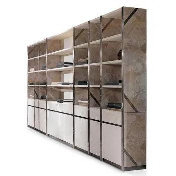 Industrial Style Big Bookshelf with 14 Drawers - Free Standing Storage Shelf for Home and Office