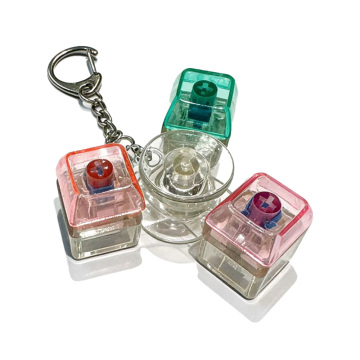 3-Key Glowing Spinning Top Keychain