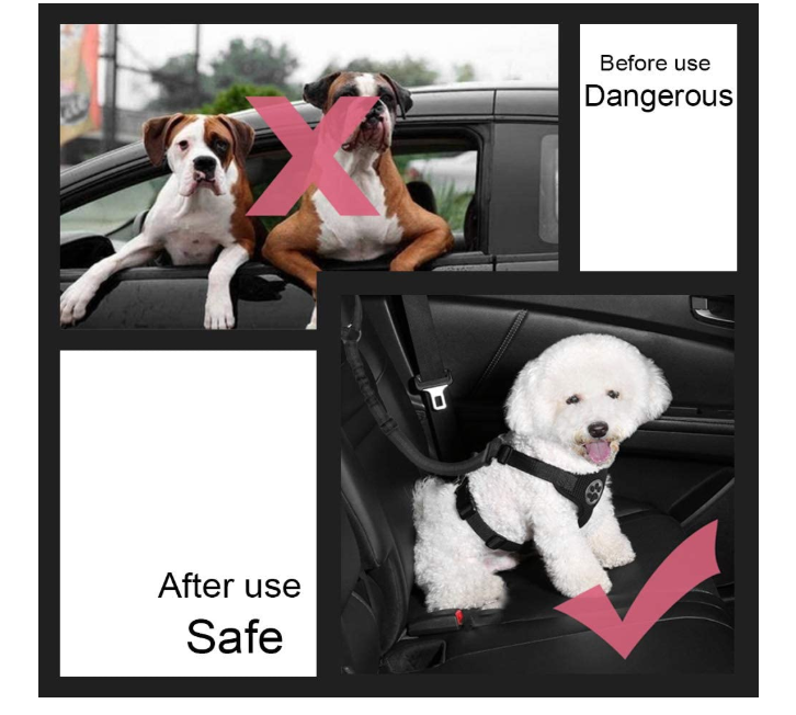 Elastic Bungee Dog Seat Belt Harness