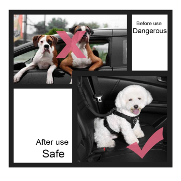 Elastik Bungee Dog Seat Belt Harness