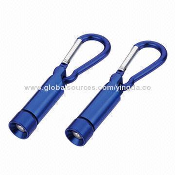 LED Carabiner Flashlight, Made of Aluminum Alloy