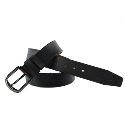 Leather Belts For Man Split Leather With Double Leather Collar