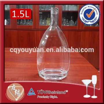 China New style 1.5 liter spirits clear flint glass cork bottle wholesale
