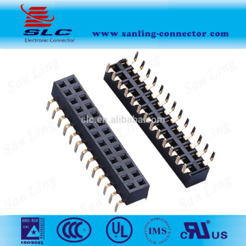 2.54mm pitch 2*13pin dual row botton entry Female header connector