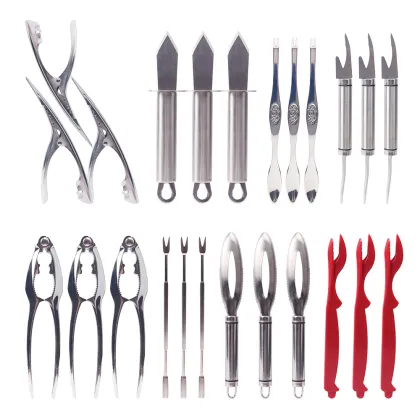 Hot Seller Seafood Tools Oyster Clam Shellfish Opener Kit with PP Handle