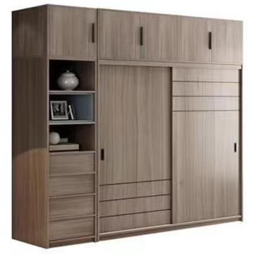 Classic Wooden Dress Drawer with Customization Options: Two Door Designs and Sliding Door Closet Wardrobe