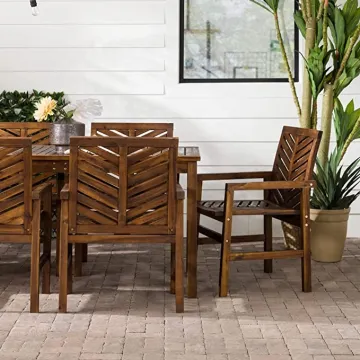 Vintage Teak 7-Piece Outdoor Garden Patio Dining Table Set for Six