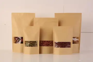 Resealable Brown Paper Food Bags With Window