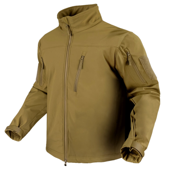 Xianghong Men's Khaki High-Quality 3L Softshell Jacket with Multi Pockets