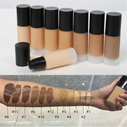 No Logo Liquid Foundation Private Label Face Makeup Waterproof Matte Beauty Bulk Foundation Makeup