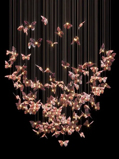 Customizable butterfly Pendant Light Hotel Lobby Decorative
