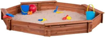 Octagon Wooden Sand box w Seat Boards