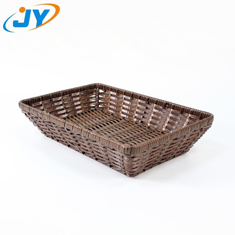 handmade pp rattan brown bread basket