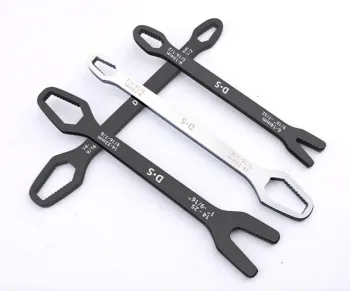Double head self tightening multipurpose wrench