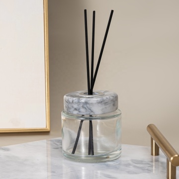 Wholesale Nordic Style Decor: marble lids for perfume & diffuser bottles in white and grey