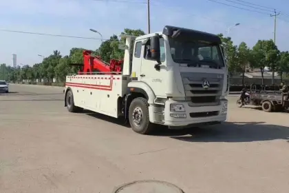 4x2 Sinotruk Haohan 0 degree flatbed wrecker towing truck and wrecker body for sale