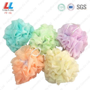 Microfiber with mesh sponge bath ball