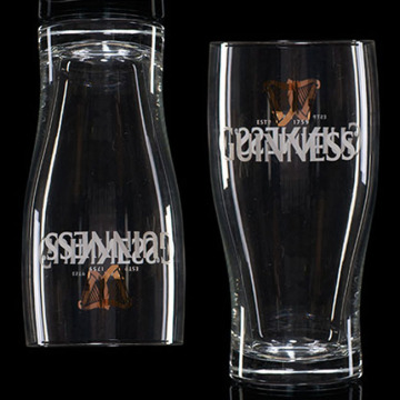 500ML Unique Shaped Glass Cup Guin-ness Beer Mug