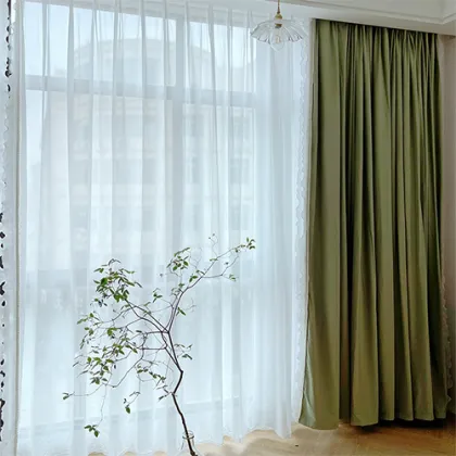 Green French Manageable High Shading Cashmere Curtains
