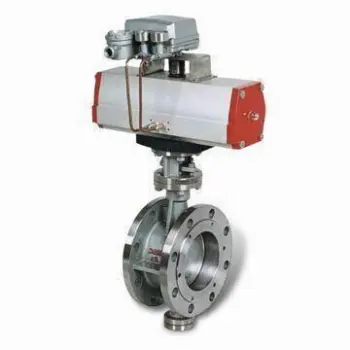 Triple Pneumatic Flange Metal Hard Sealing Butterfly Valve, Made of Stainless Steel and Carbide