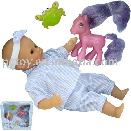 14" Baby doll and Horse toys