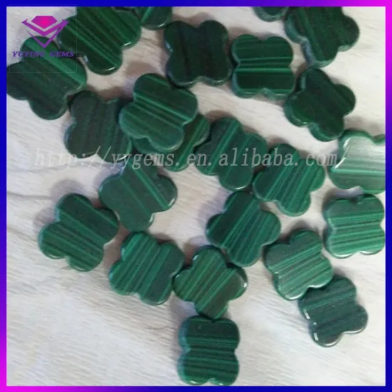 Natural Gemstone China Green Four Leaf Clover Malachite