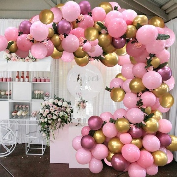 Pink Balloon Garland Arch Kit Metallic Balloons for Baby Shower Wedding Birthday Party Decorations