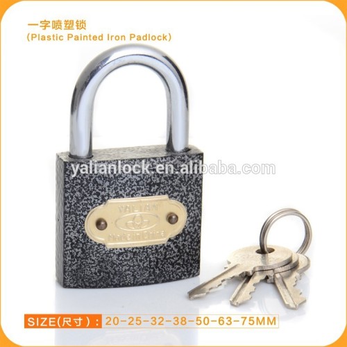 2015 dubai market hot sale plastic coated iron padlock in all size