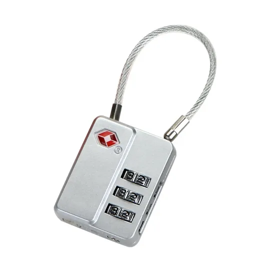 Travel TSA Padlock with 3-Digit Combination and Cable