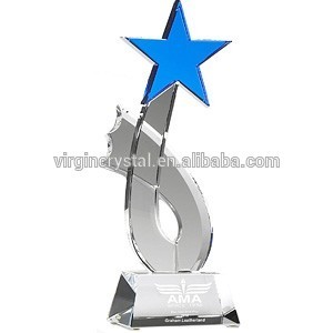 New arrival fashion fancy love knot crystal star trophy