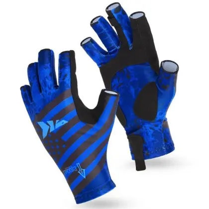 Polyester Sun Protection UV-Protective Snug-Fitting Fishing Fingerless Gloves