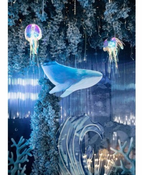 Wedding Decoration Shopping Mall: RGB Motif Lights for Outdoor Rainbow Color